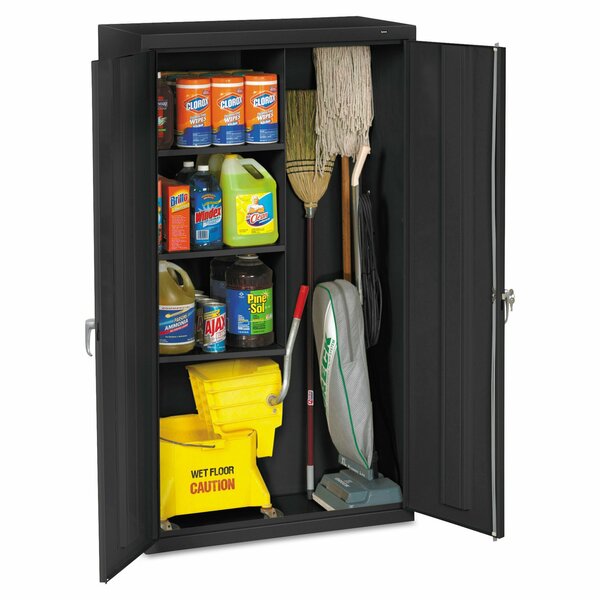 Tennsco Janitorial Cabinet, 36w x 18d x 64h, Black JAN6618DH-BLK